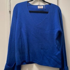 Blue soft v neck sweater